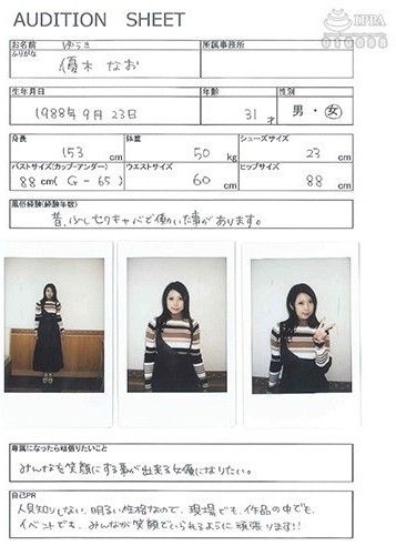 Mr. Michiru 5週年紀念獨家女星試鏡報名編號05 結城奈央